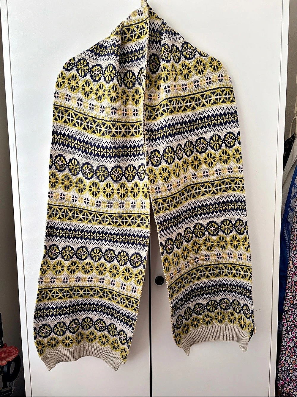 Madison 88 Patterned Hooded Cardigan in Blue & Yellow